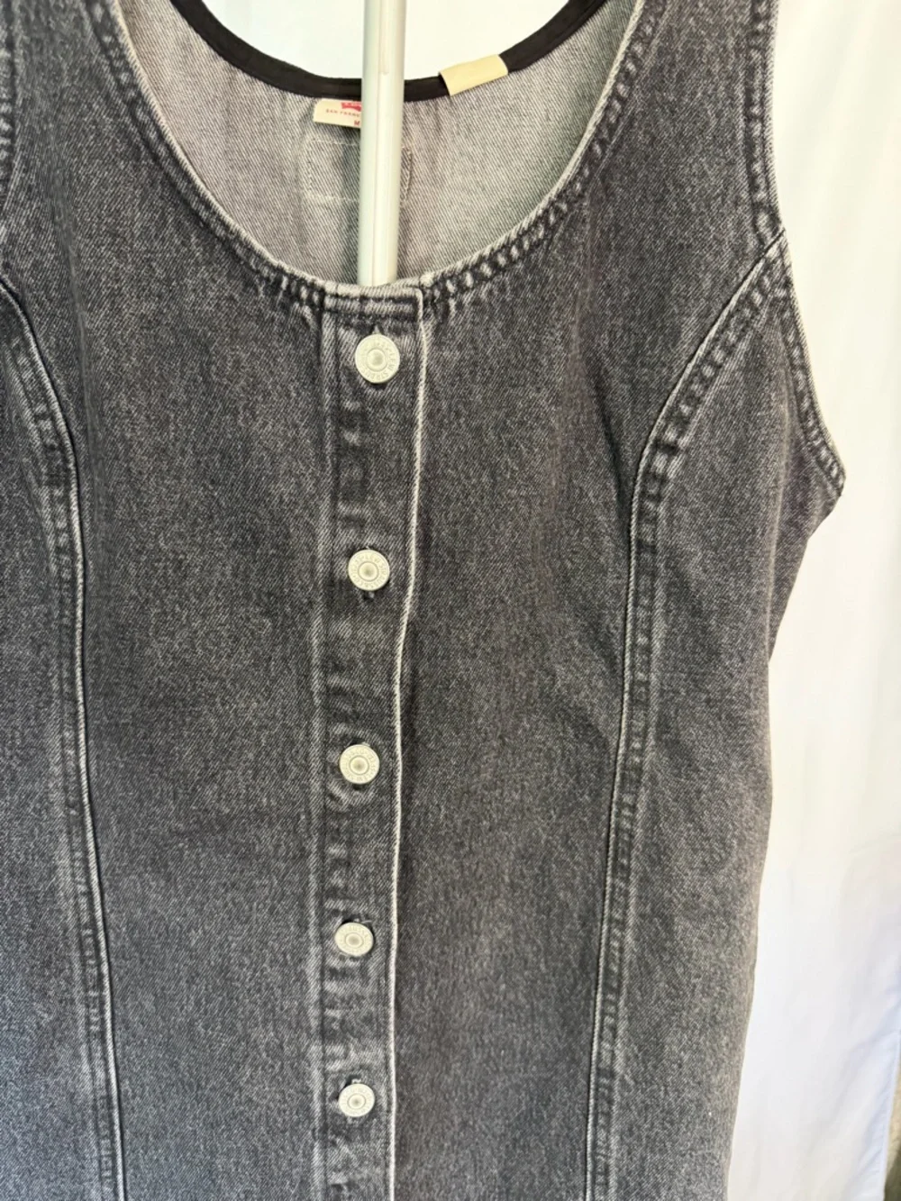 Levi’s Tuli Denim Mini Dress Black Stonewash Size M NWT - Picture 5 of 12